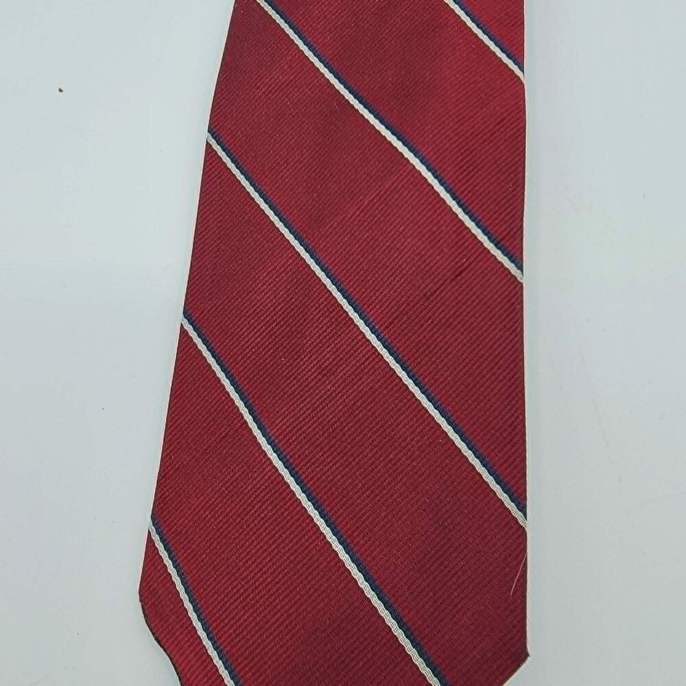 Robert Talbot Parsons Vintage Silk Red Geometric Pattern Necktie Size 58 x 3 - Picture 3 of 7